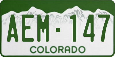 CO license plate AEM147