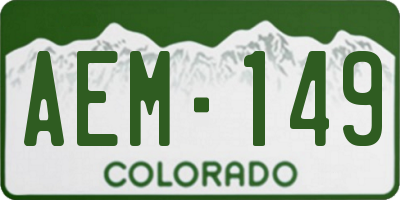 CO license plate AEM149