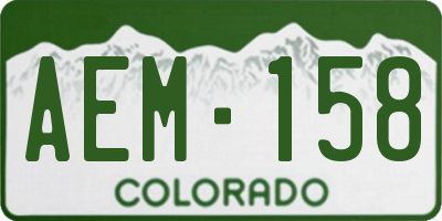 CO license plate AEM158