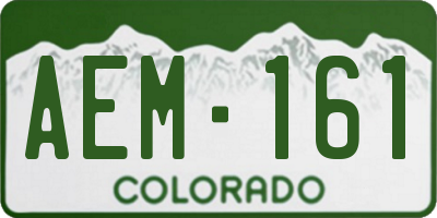 CO license plate AEM161