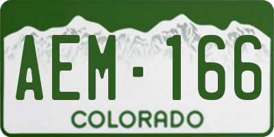 CO license plate AEM166