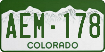 CO license plate AEM178