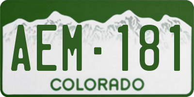 CO license plate AEM181