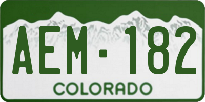 CO license plate AEM182