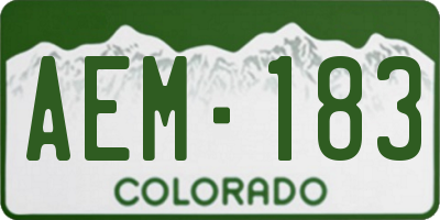 CO license plate AEM183