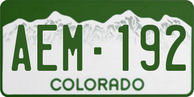 CO license plate AEM192