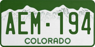 CO license plate AEM194
