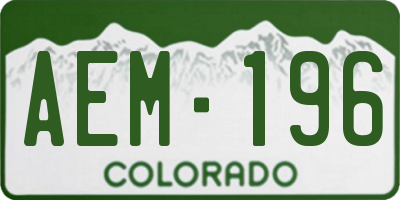 CO license plate AEM196