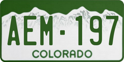 CO license plate AEM197