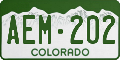 CO license plate AEM202