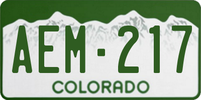 CO license plate AEM217