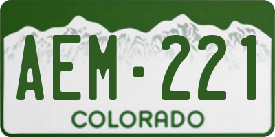 CO license plate AEM221