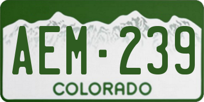 CO license plate AEM239