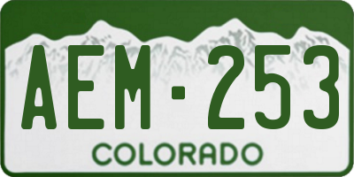 CO license plate AEM253