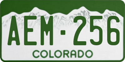 CO license plate AEM256