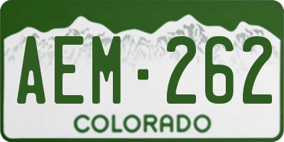 CO license plate AEM262