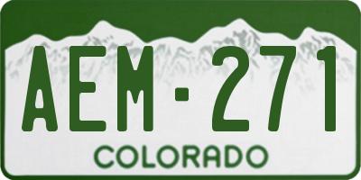 CO license plate AEM271