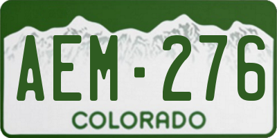 CO license plate AEM276