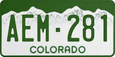 CO license plate AEM281