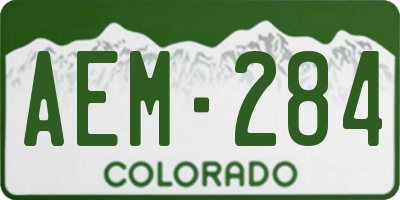 CO license plate AEM284