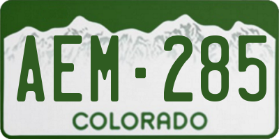 CO license plate AEM285