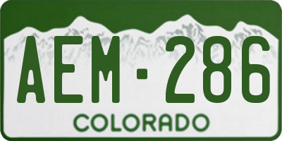 CO license plate AEM286