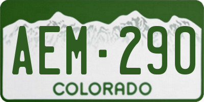 CO license plate AEM290