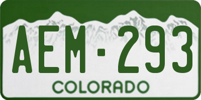 CO license plate AEM293