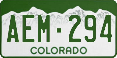 CO license plate AEM294