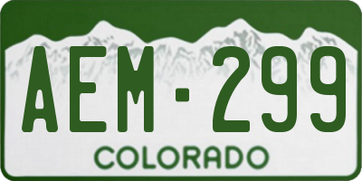 CO license plate AEM299