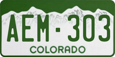 CO license plate AEM303