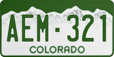 CO license plate AEM321