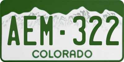 CO license plate AEM322