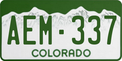 CO license plate AEM337