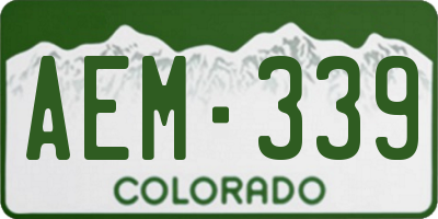 CO license plate AEM339