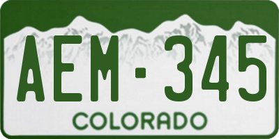CO license plate AEM345