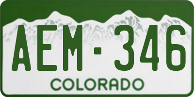 CO license plate AEM346