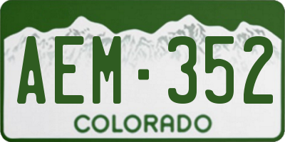 CO license plate AEM352