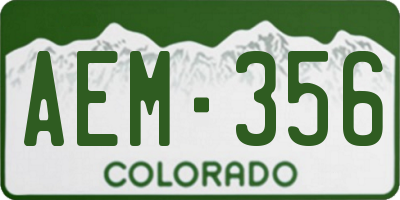 CO license plate AEM356