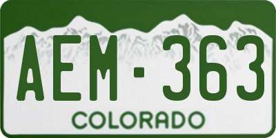 CO license plate AEM363