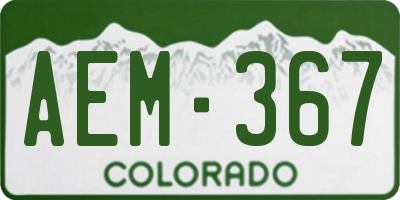 CO license plate AEM367