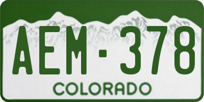 CO license plate AEM378