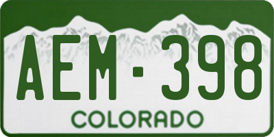 CO license plate AEM398