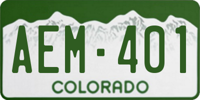 CO license plate AEM401