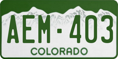 CO license plate AEM403