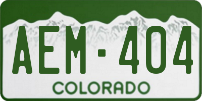 CO license plate AEM404