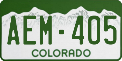 CO license plate AEM405