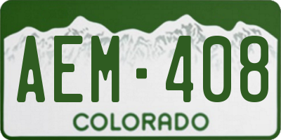 CO license plate AEM408