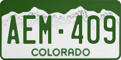 CO license plate AEM409