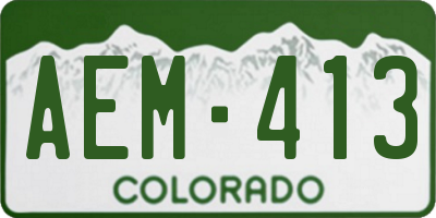 CO license plate AEM413
